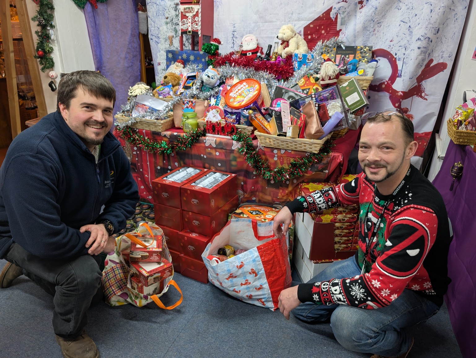 Luke from Ballycommon bringing supplies towards our Christmas dinner packs.