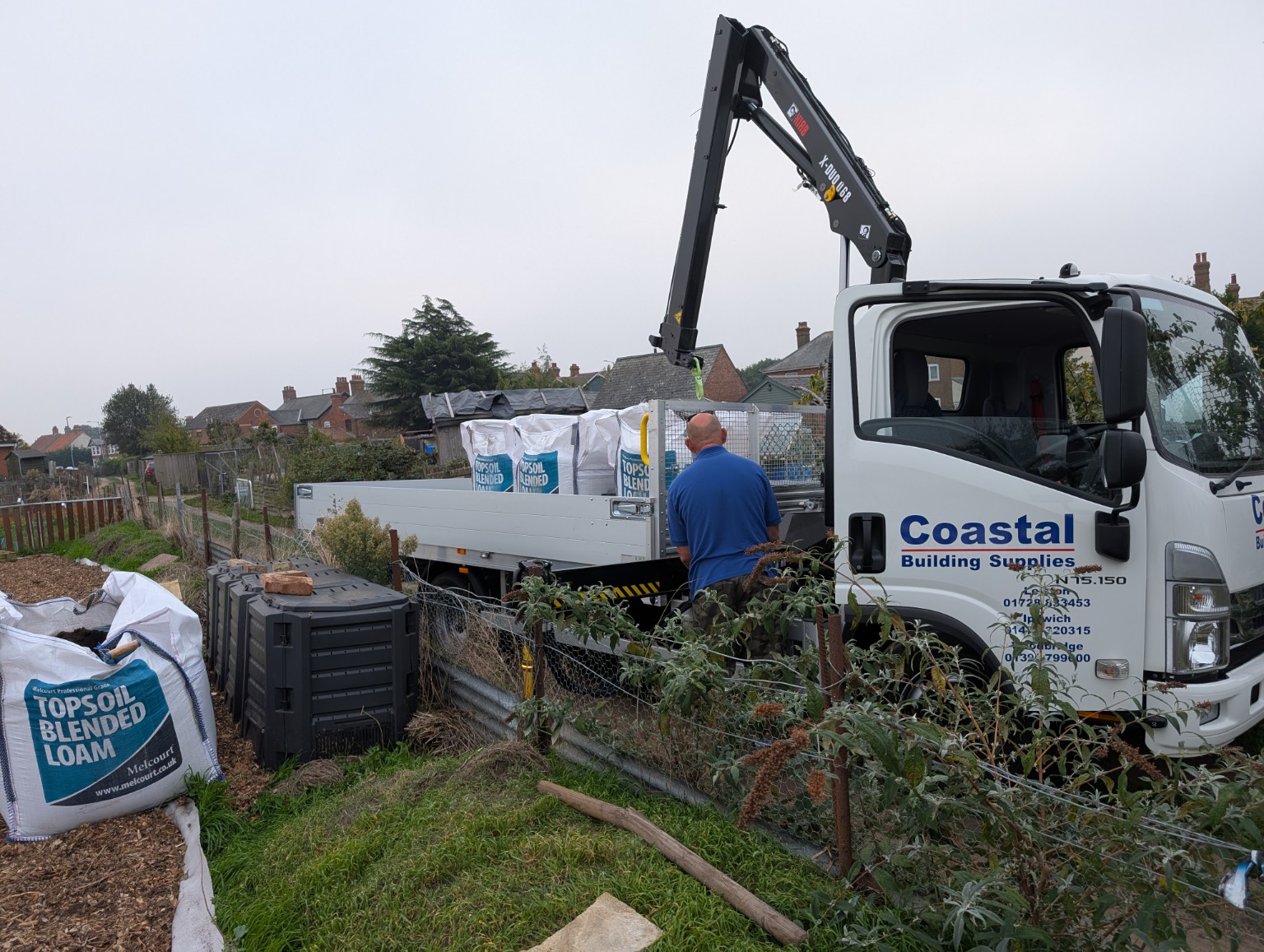 Coastal Building Supplies delivered topsoil and timber for the raised beds at The Leiston Land Army.