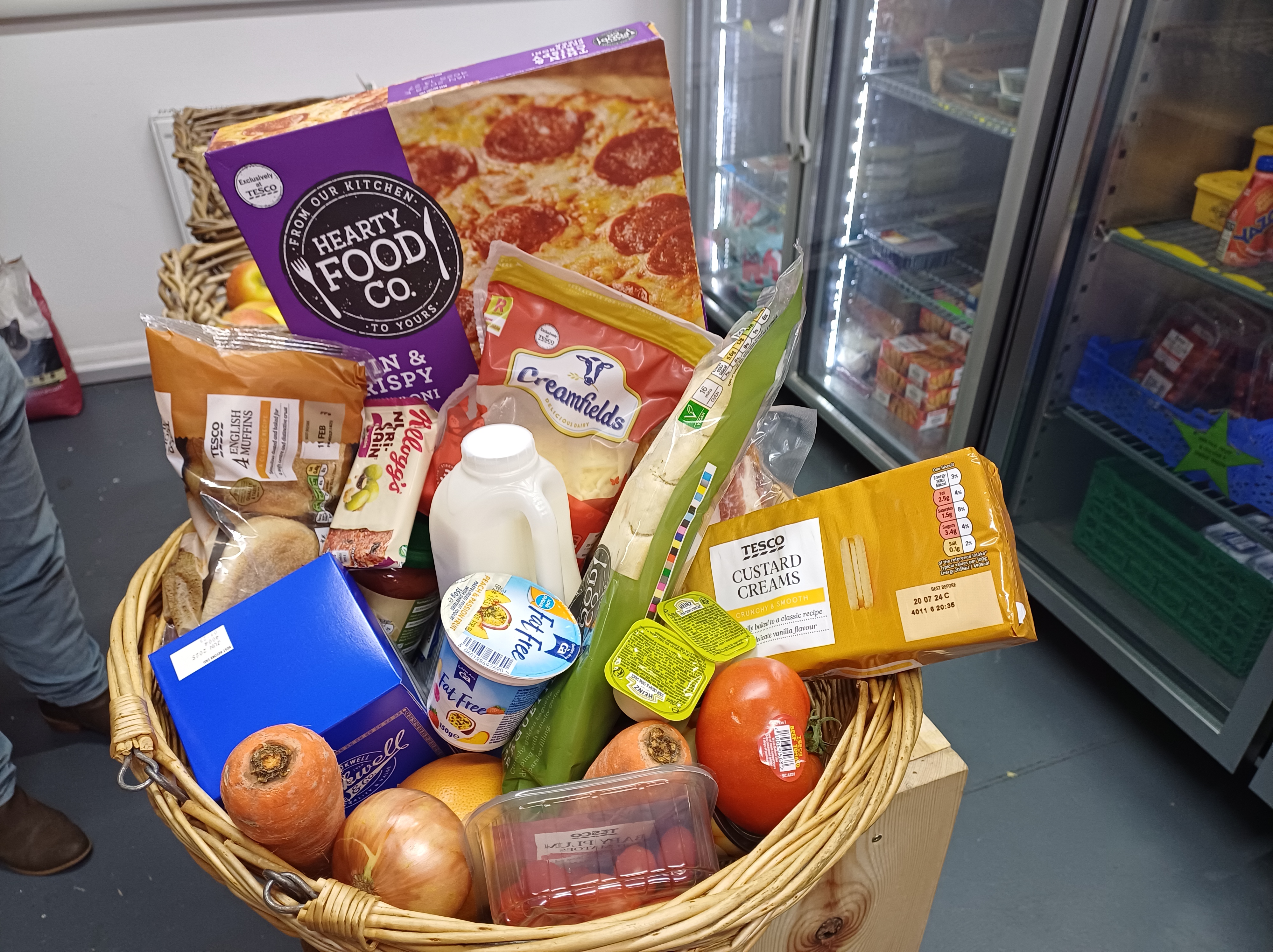A basket of groceries at The Leiston Pantry